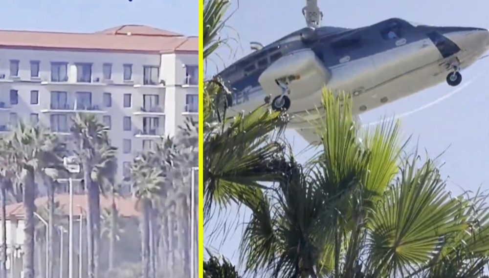 Estaban grabando el helicóptero.