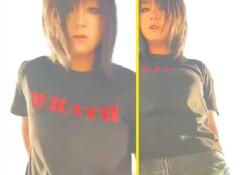 Una jovencita en pleno envivo