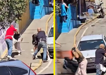 Enfrentamiento en una avenida